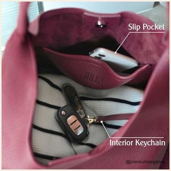 Large Vegan Leather Hobo Tote Shoulder Bag Slouchy Work Travel Purse - Picture 6 of 6